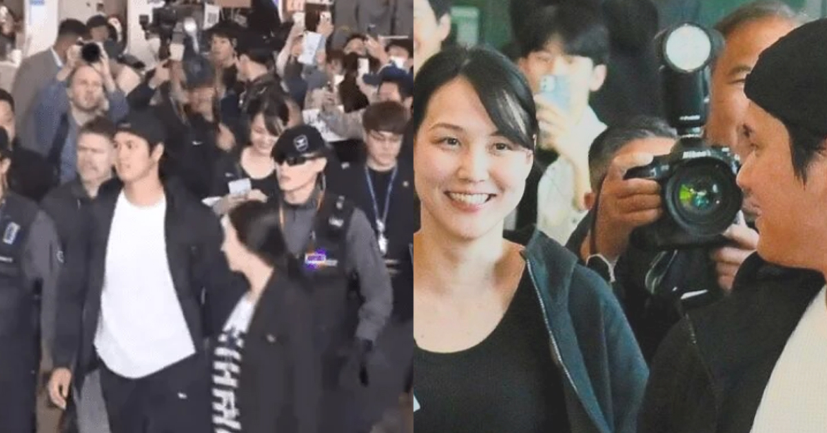 혼잡한 공항에서 부인 잘 오고 있나 뒤 한번 돌아 보는 오타니.jpgif
