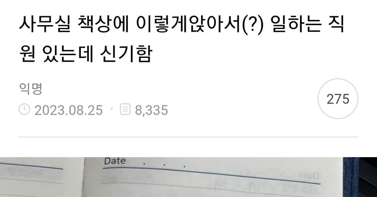 사무실에 이렇게 앉아서 일하는 직원 있음