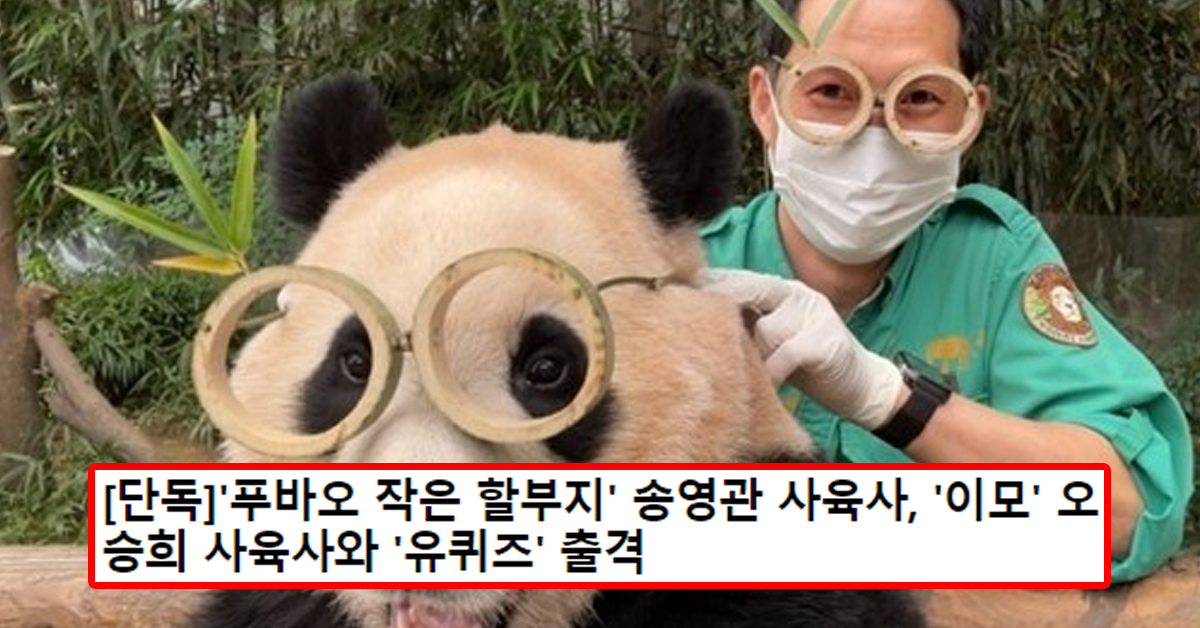 [단독]'푸바오 작은 할부지' 송영관 사육사, '이모' 오승희 사육사와 '유퀴즈' 출격