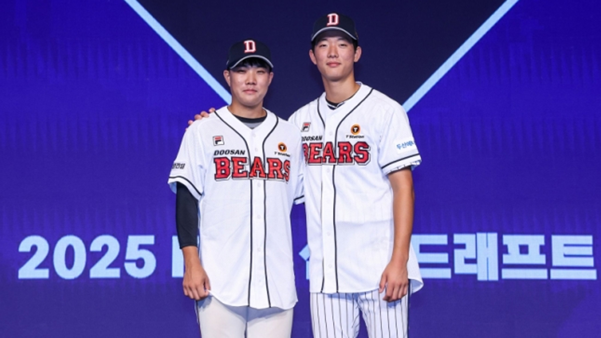 집에서 보다 허겁지겁...두산 2R 최민석 "김택연 선배 직구, 가까이서 보고 파" [드래프트]